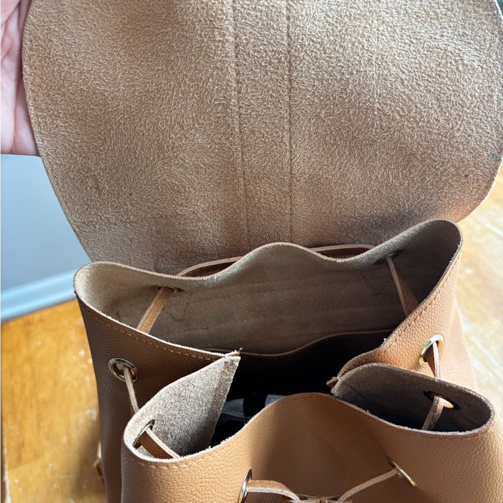 Forever 21 Faux Leather Camel Buckle Mini Backpack - Picture 8 of 12